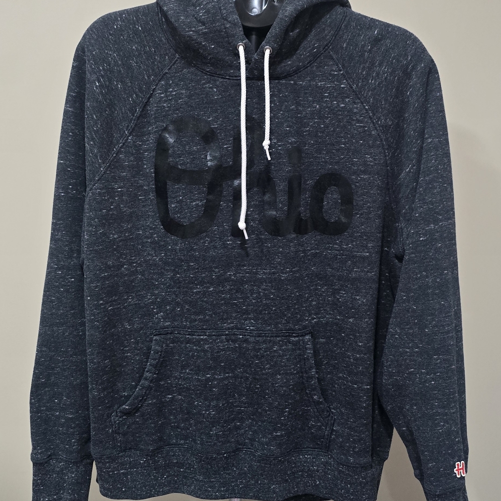 Ohio Homage Charcoal Hoodie with Black Logo